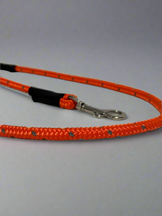 Reflective High Viz Lead with Standard Clip and Optional Short Loop - Orange